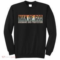 Man Of God Husband Dad Protector Christian Dad Father's Day Sweatshirt thumb 0
