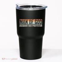 Man Of God Husband Dad Protector Christian Dad Father's Day Tumbler thumb 0