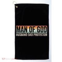 Man Of God Husband Dad Protector Christian Dad Father's Day Golf Towel thumb 0