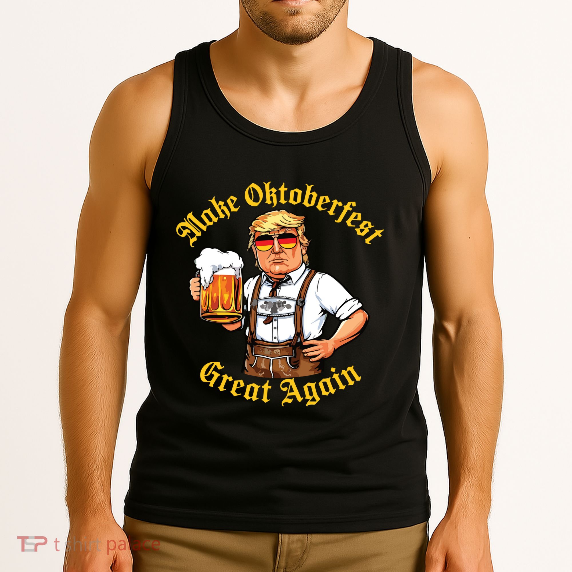 Make Oktoberfest Great Again Funny Trump Drink Beer Prost Tank Top