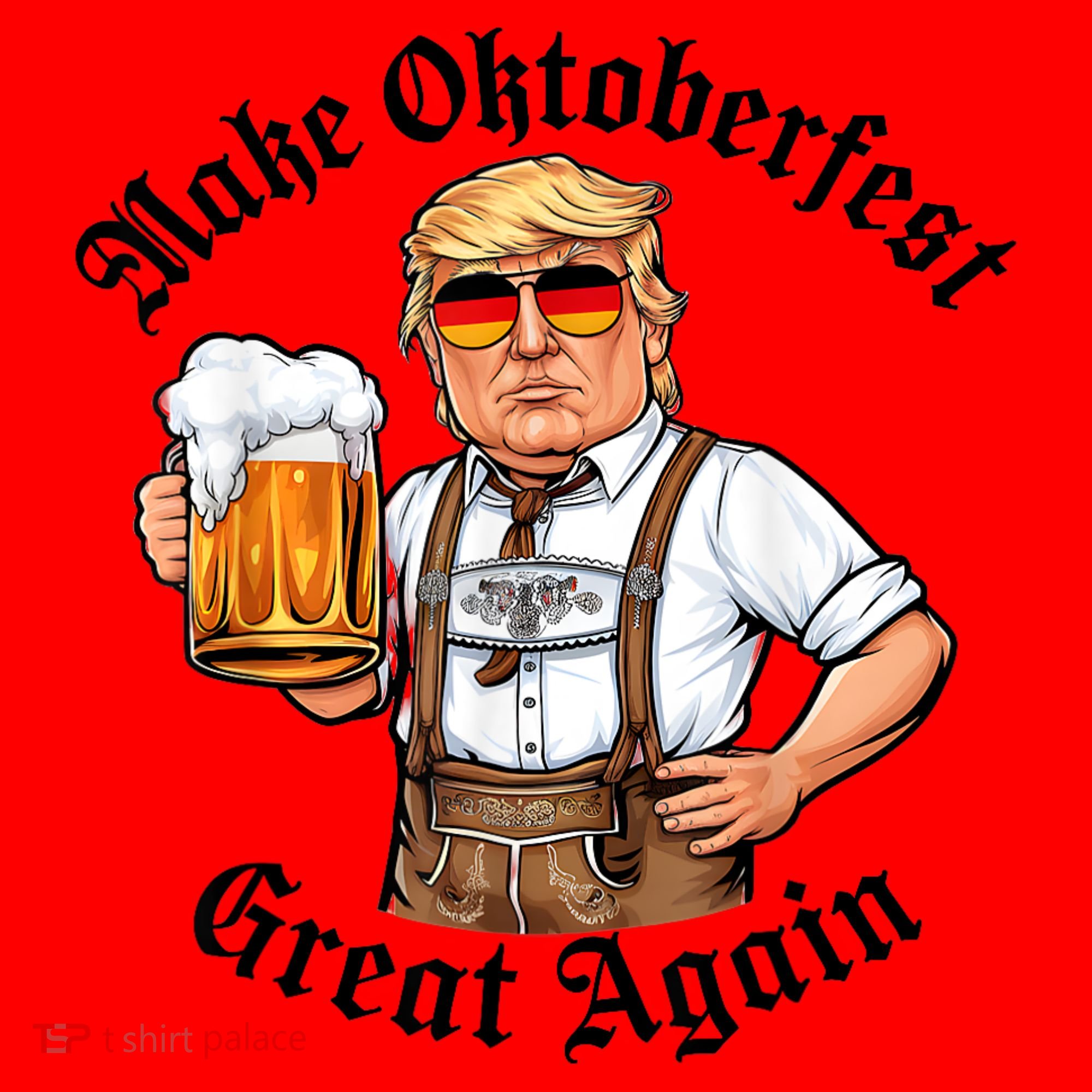 Make Oktoberfest Great Again Funny Trump Drink Beer Prost Santa Hat