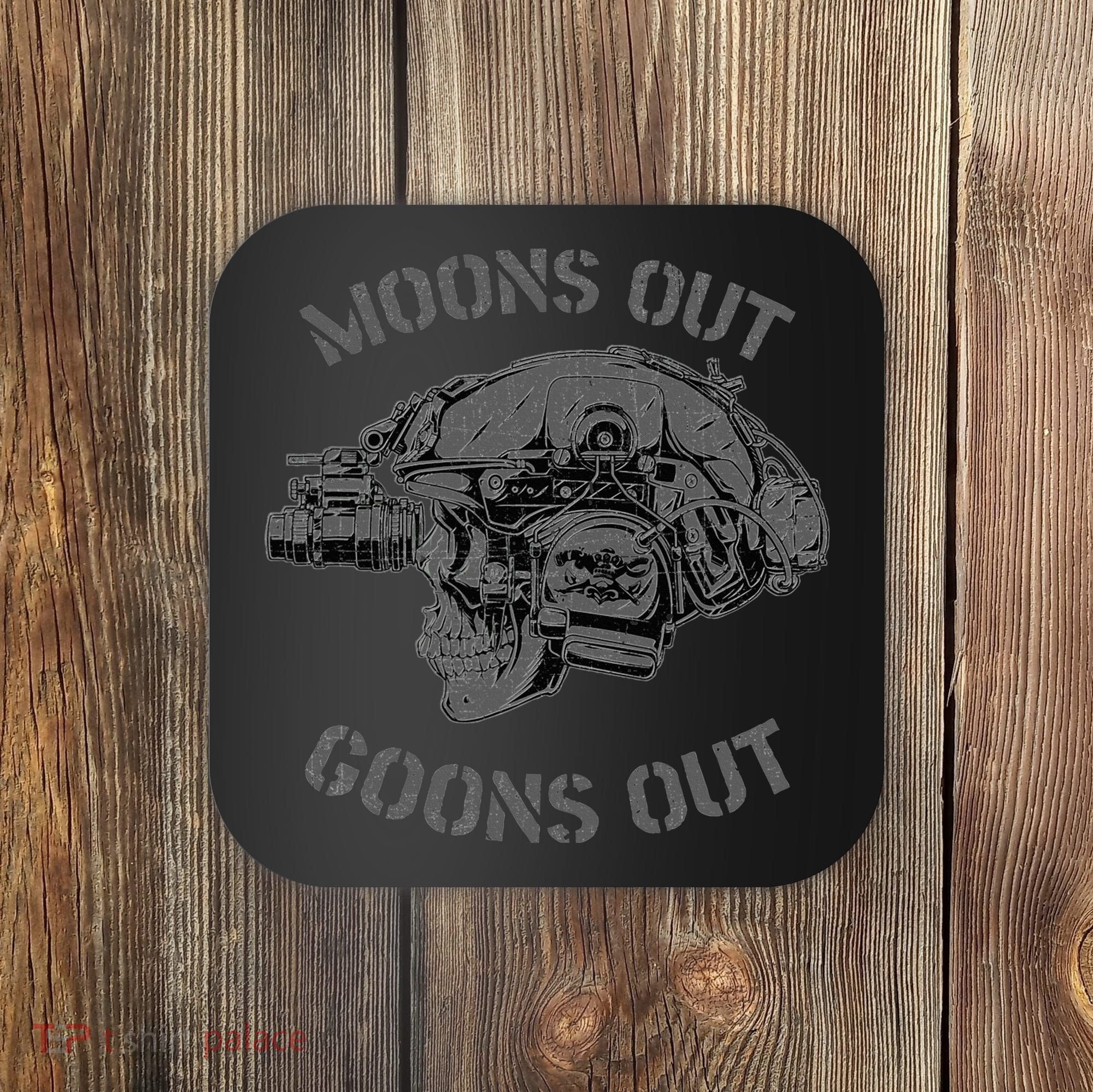 MoonS Out Goons Out Skull Helmet Nvgs Nsw Swcc Dbg Pin Coaster