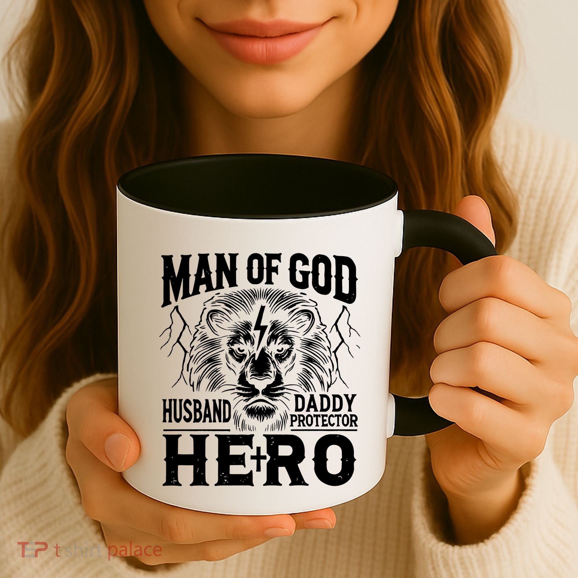 Man Of God Husband Daddy Protector Hero Coffee Mug