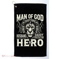 Man Of God Husband Daddy Protector Hero Golf Towel thumb 0