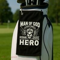 Man Of God Husband Daddy Protector Hero Golf Towel thumb 2