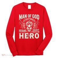 Man Of God Husband Daddy Protector Hero Long Sleeve Shirt thumb 0