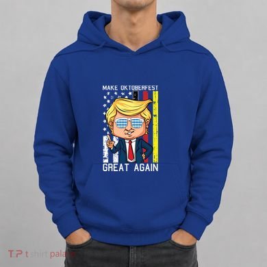 Make Oktoberfest Great Again Oktoberfest Trump American Flag Funny Gift Hoodie