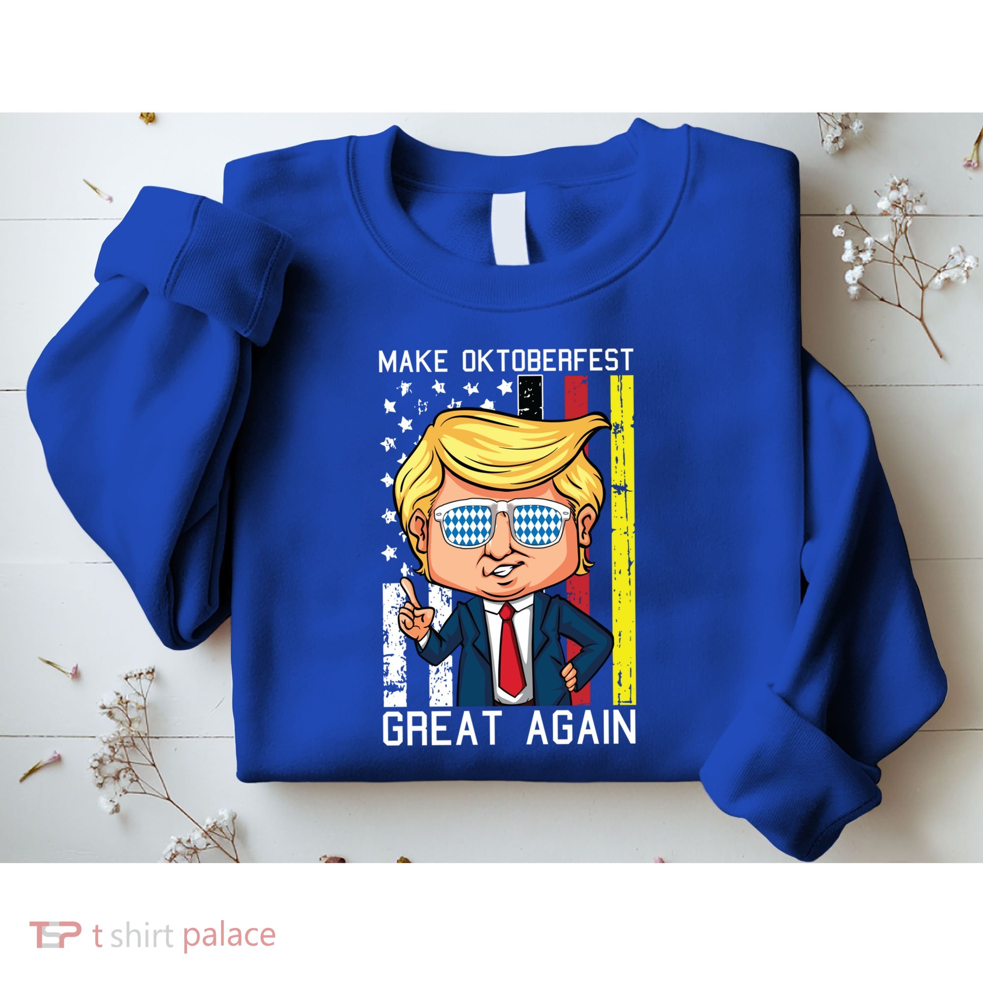Make Oktoberfest Great Again Oktoberfest Trump American Flag Funny Gift Sweatshirt