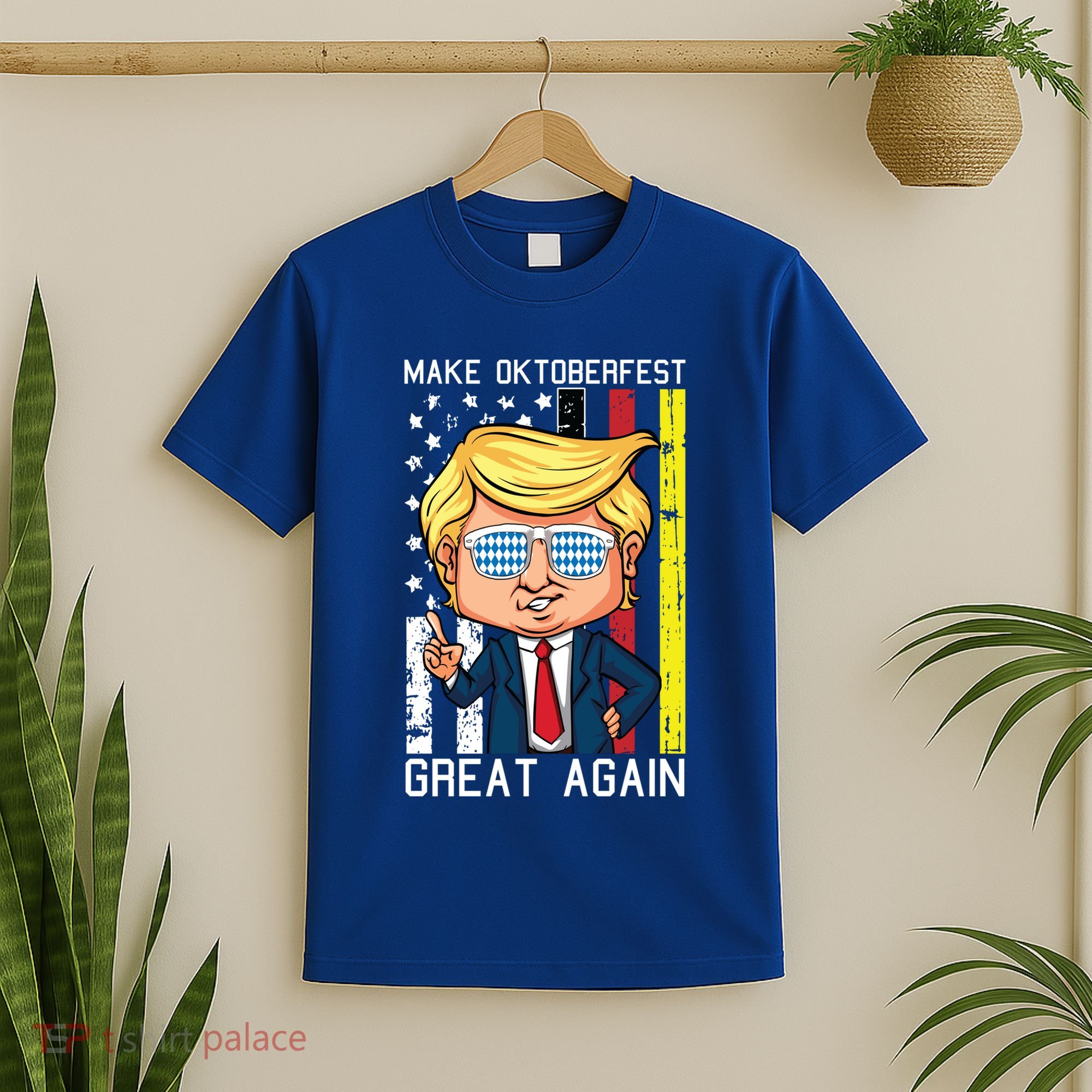 Make Oktoberfest Great Again Oktoberfest Trump American Flag Funny Gift T-Shirt