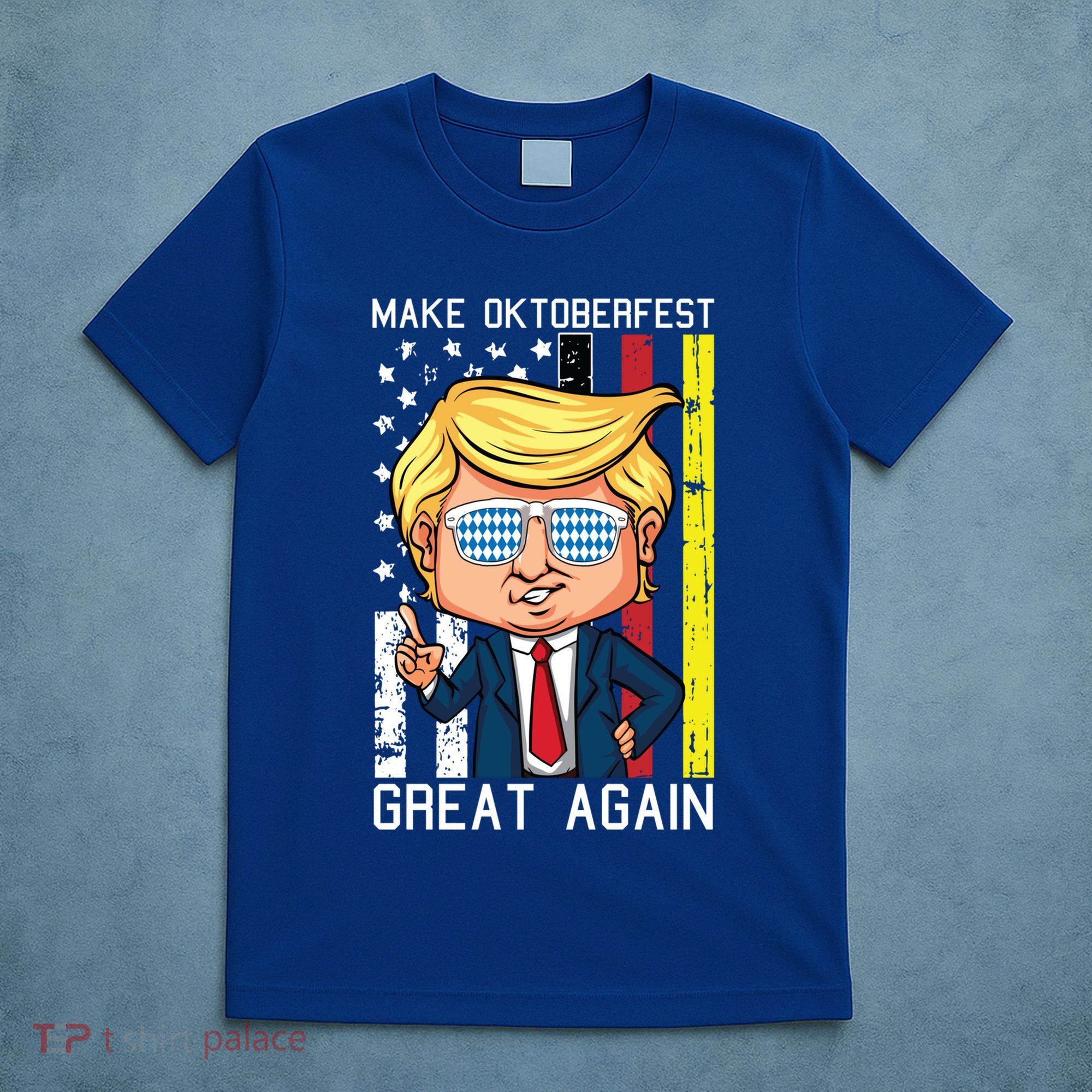 Make Oktoberfest Great Again Oktoberfest Trump American Flag Funny Gift T-Shirt