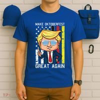 Make Oktoberfest Great Again Oktoberfest Trump American Flag Funny Gift T-Shirt thumb 6