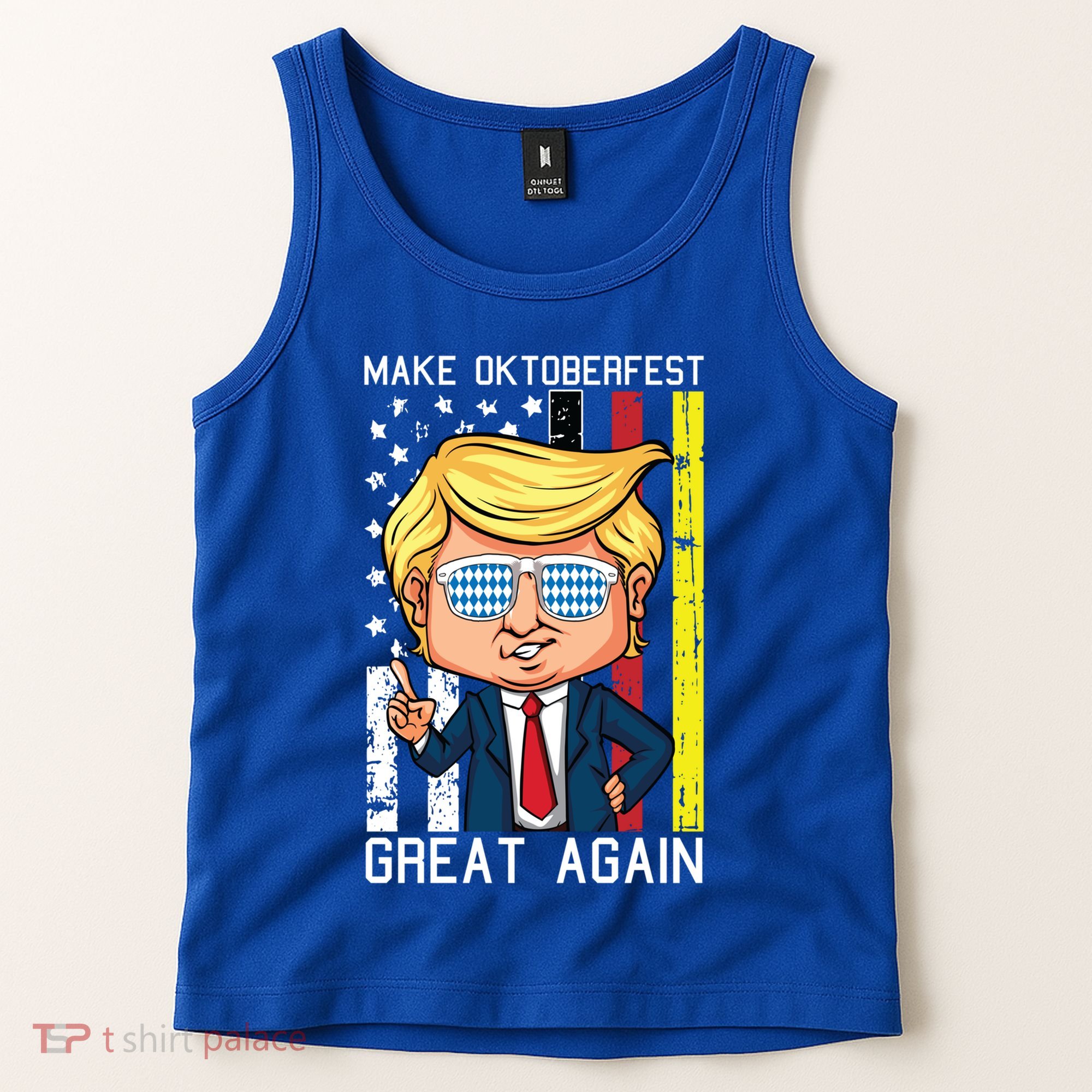 Make Oktoberfest Great Again Oktoberfest Trump American Flag Funny Gift Tank Top