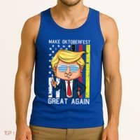 Make Oktoberfest Great Again Oktoberfest Trump American Flag Funny Gift Tank Top thumb 3