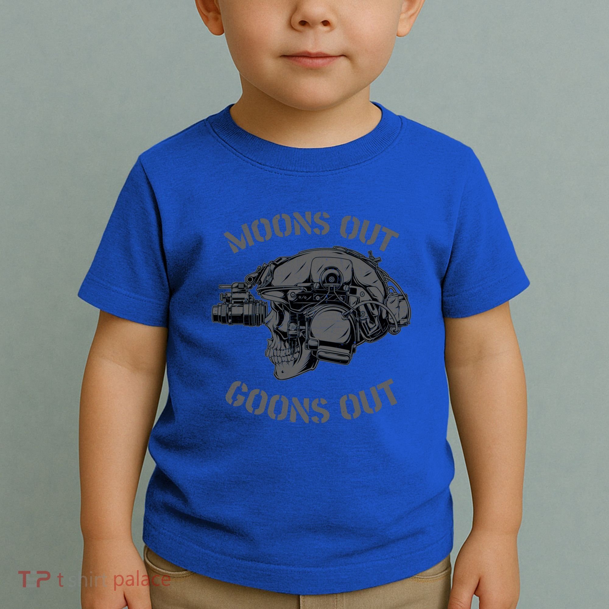Moons Out Goons Out Skull Helmet Nvgs Military S Gift Toddler T-Shirt