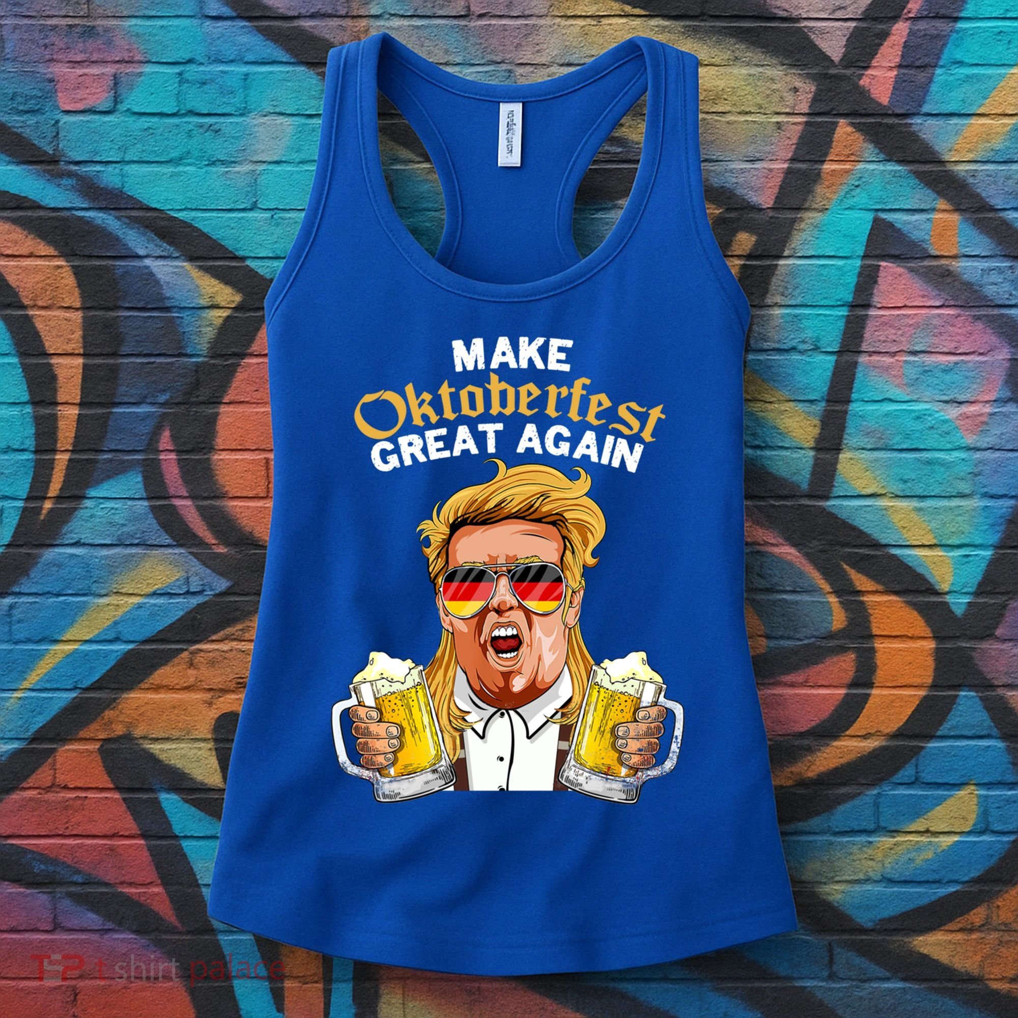 Make Oktoberfest Great Again Funny Trump Beer Mug Meaningful Gift Women's Tank Top