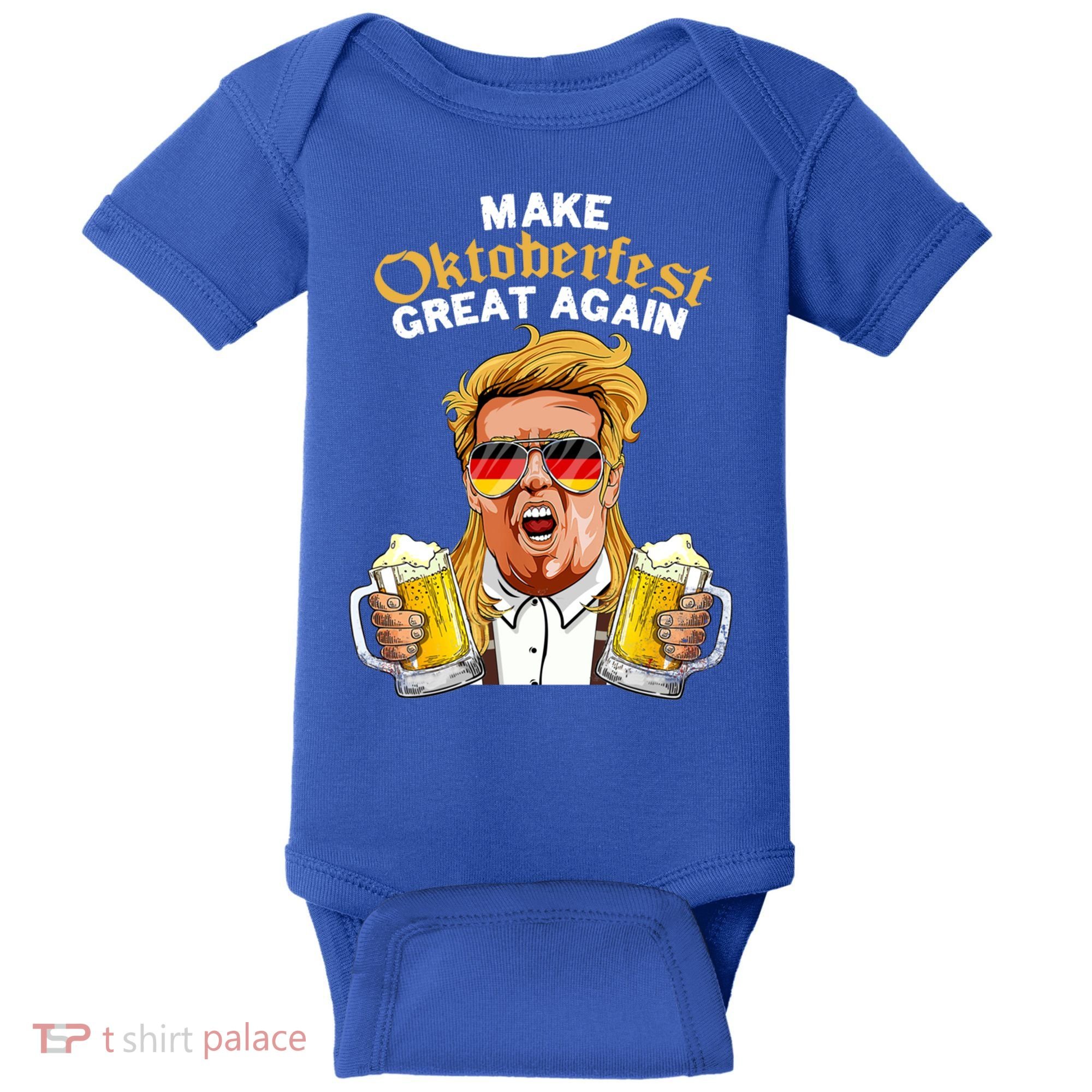 Make Oktoberfest Great Again Funny Trump Beer Mug Meaningful Gift Baby Bodysuit