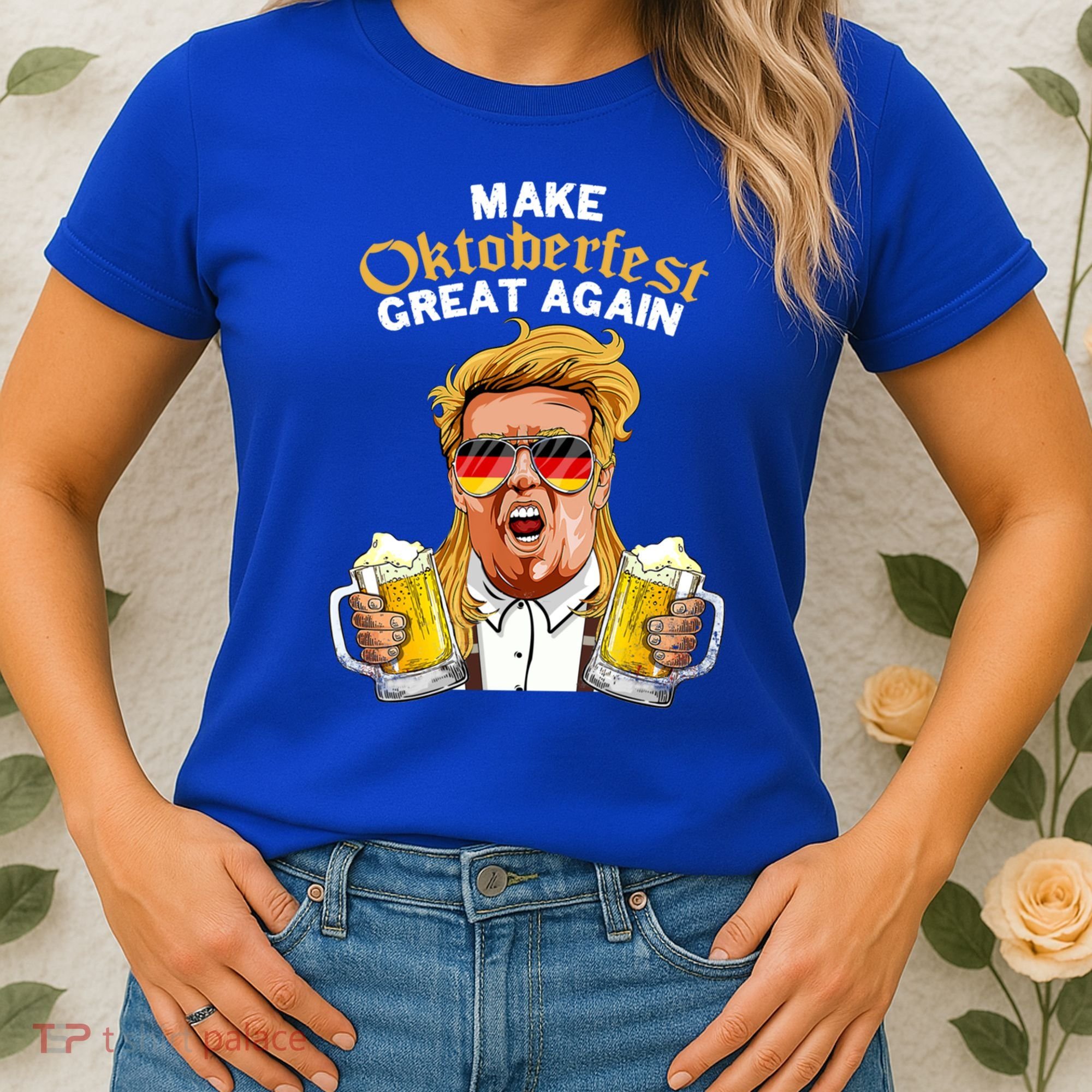 Make Oktoberfest Great Again Funny Trump Beer Mug Meaningful Gift Women's T-Shirt