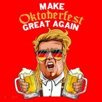 Make Oktoberfest Great Again Funny Trump Beer Mug Meaningful Gift Santa Hat thumb 1