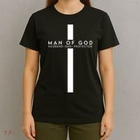 Man Of God Husband Dad Protector T-Shirt thumb 4