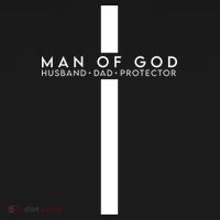 Man Of God Husband Dad Protector Button thumb 1