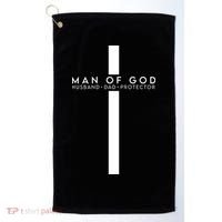 Man Of God Husband Dad Protector Golf Towel thumb 0