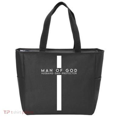 Man Of God Husband Dad Protector Tote Bag