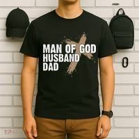 Man Of God Husband Dad Religious Cross FatherS Day Faith T-Shirt thumb 6