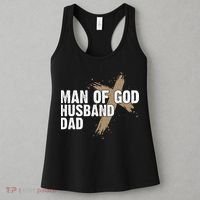 Man Of God Husband Dad Religious Cross FatherS Day Faith Women's Tank Top thumb 3