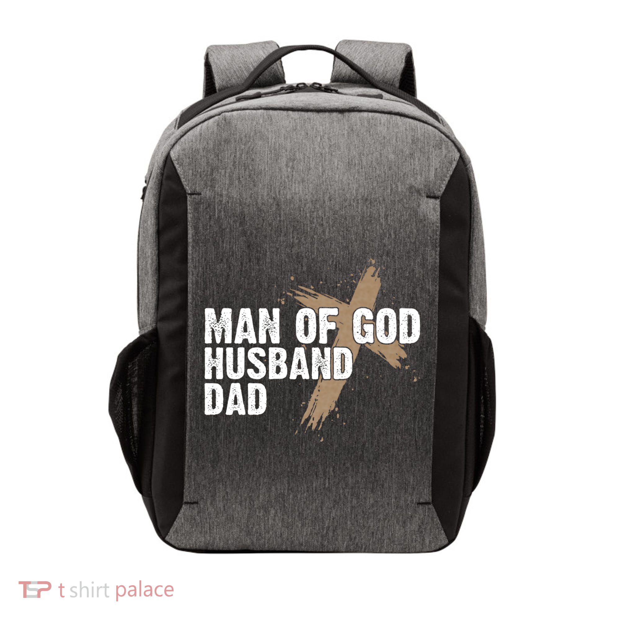 Man Of God Husband Dad Religious Cross FatherS Day Faith Vector Backpack