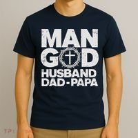Man Of God Husband Dad Papa Grandpa Dad Father's Day T-Shirt thumb 3