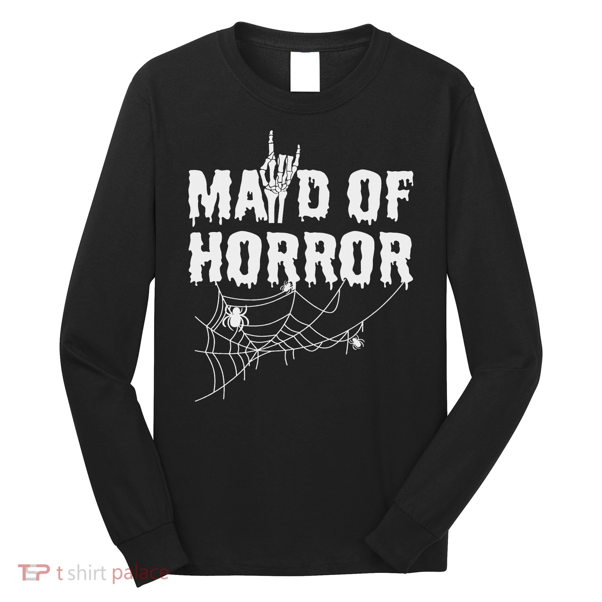 Maid Of Horror Bride Bridesmaid Halloween Bachelorette Long Sleeve Shirt