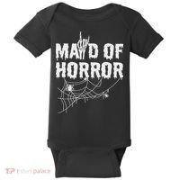 Maid Of Horror Bride Bridesmaid Halloween Bachelorette Baby Bodysuit thumb 0