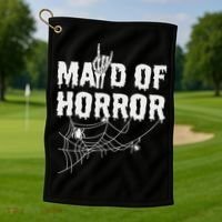 Maid Of Horror Bride Bridesmaid Halloween Bachelorette Golf Towel thumb 1