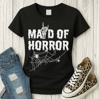 Maid Of Horror Bride Bridesmaid Halloween Bachelorette Women's T-Shirt thumb 3