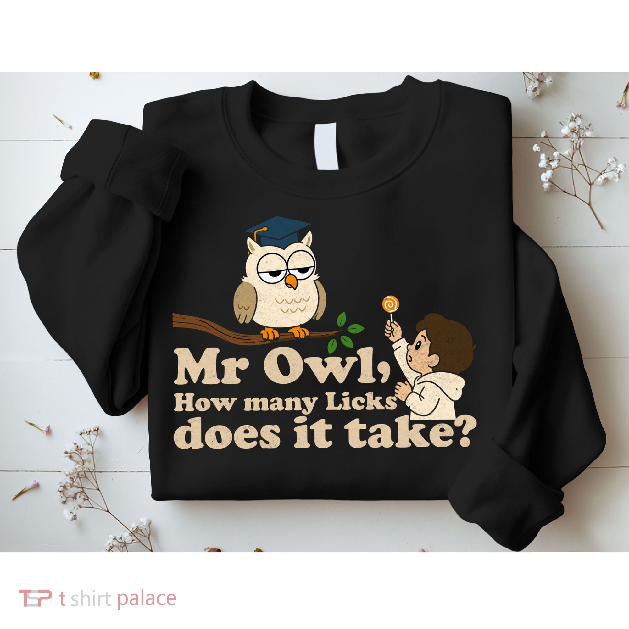 Mr Owl How Many Licks Does It Take Funny Sweatshirt