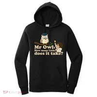 Mr Owl How Many Licks Does It Take Funny Women's Hoodie thumb 0