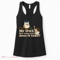 Mr Owl How Many Licks Does It Take Funny Women's Tank Top thumb 0