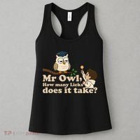 Mr Owl How Many Licks Does It Take Funny Women's Tank Top thumb 3