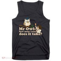Mr Owl How Many Licks Does It Take Funny Tank Top thumb 0