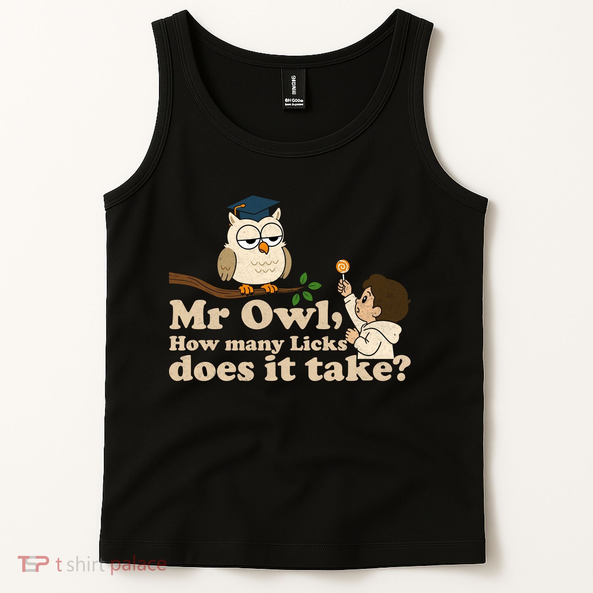 Mr Owl How Many Licks Does It Take Funny Tank Top