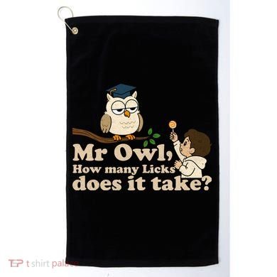 Mr Owl How Many Licks Does It Take Funny Golf Towel