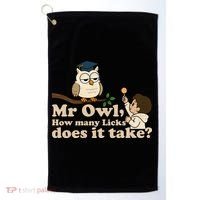 Mr Owl How Many Licks Does It Take Funny Golf Towel thumb 0