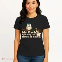 Mr Owl How Many Licks Does It Take Funny Women's T-Shirt thumb 4