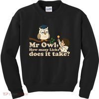 Mr Owl How Many Licks Does It Take Funny Kids Sweatshirt thumb 0