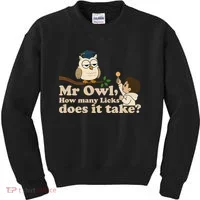Mr Owl How Many Licks Does It Take Funny Kids Sweatshirt thumb 0