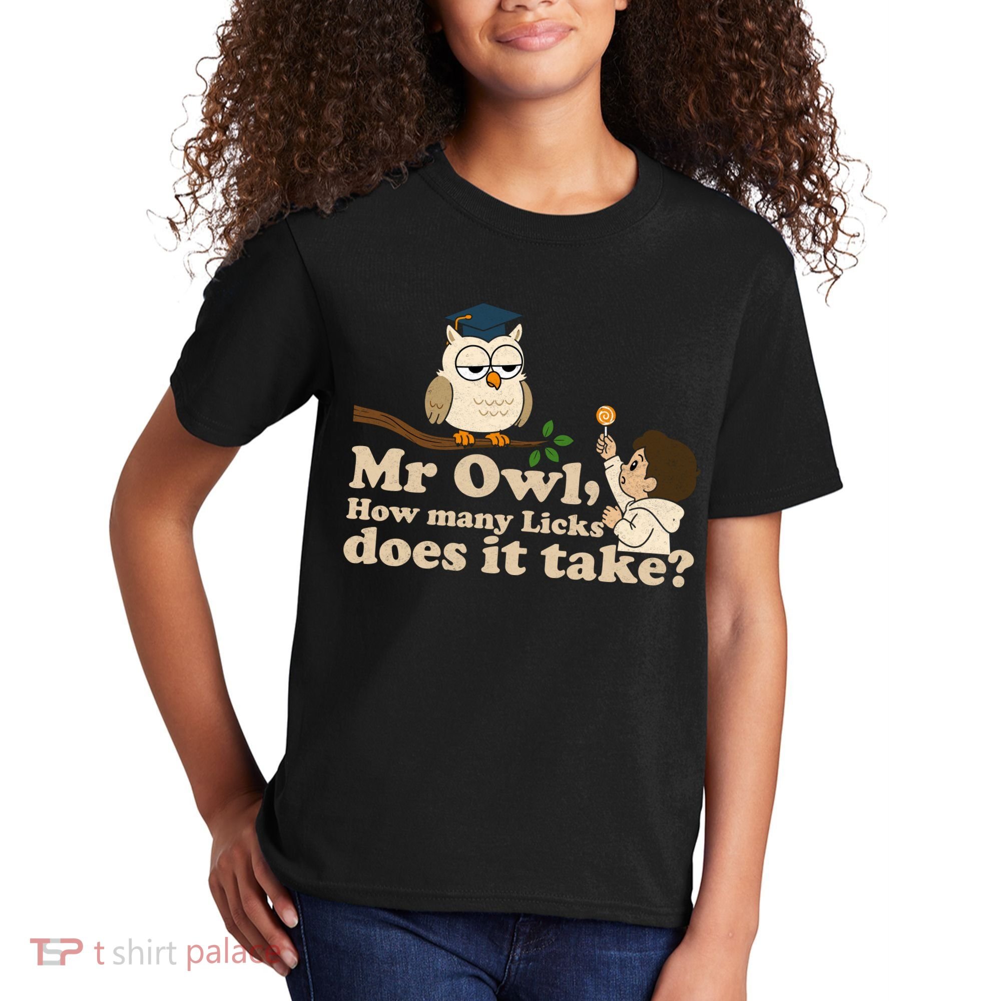 Mr Owl How Many Licks Does It Take Funny Kids T-Shirt