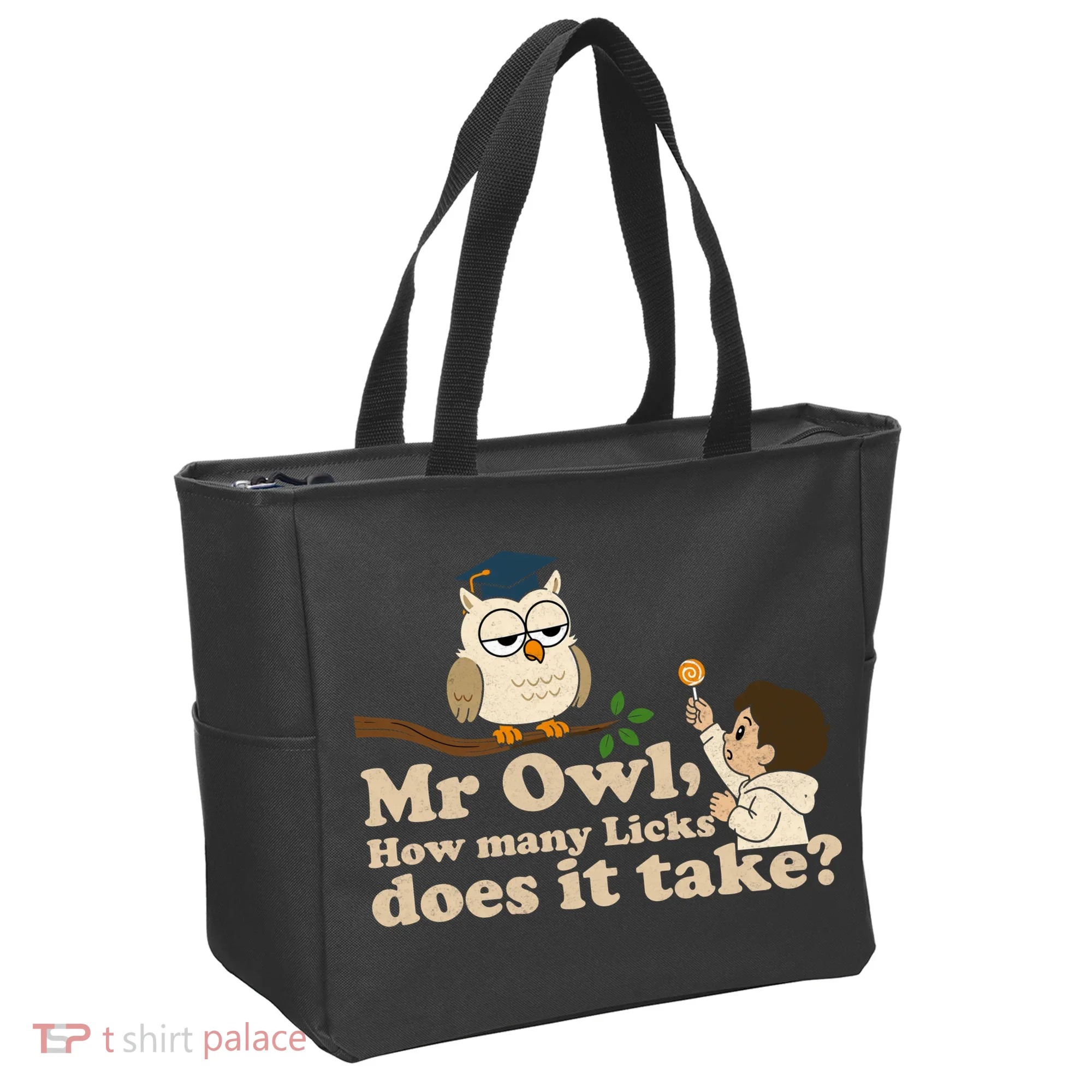 Mr Owl How Many Licks Does It Take Funny Tote Bag