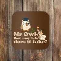 Mr Owl How Many Licks Does It Take Funny Coaster thumb 0