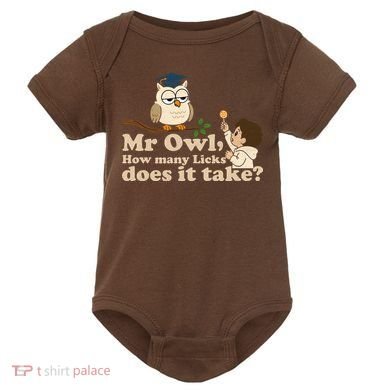 Mr Owl How Many Licks Does It Take Funny Baby Bodysuit