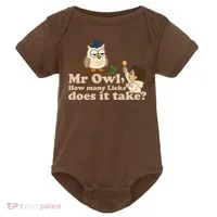 Mr Owl How Many Licks Does It Take Funny Baby Bodysuit thumb 0